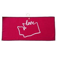 I Love Washington State Large Microfiber Waffle Golf Towel