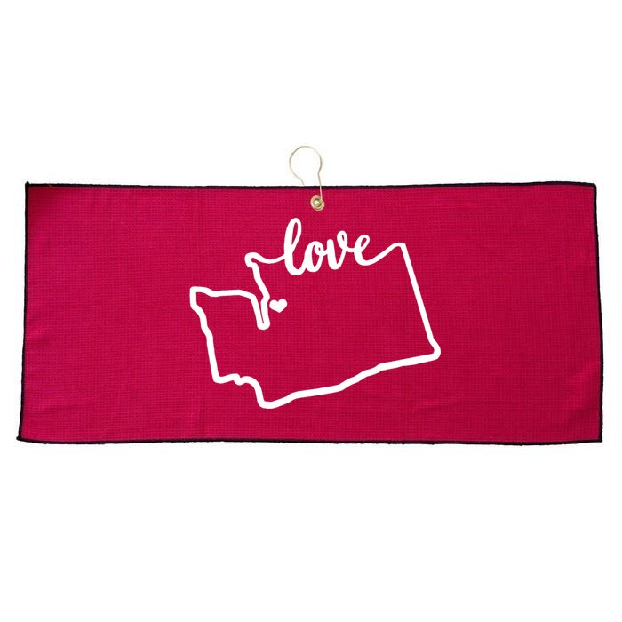 I Love Washington State Large Microfiber Waffle Golf Towel