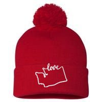 I Love Washington State Pom Pom 12in Knit Beanie