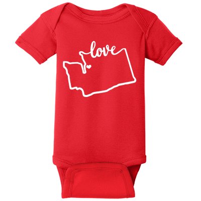 I Love Washington State Baby Bodysuit