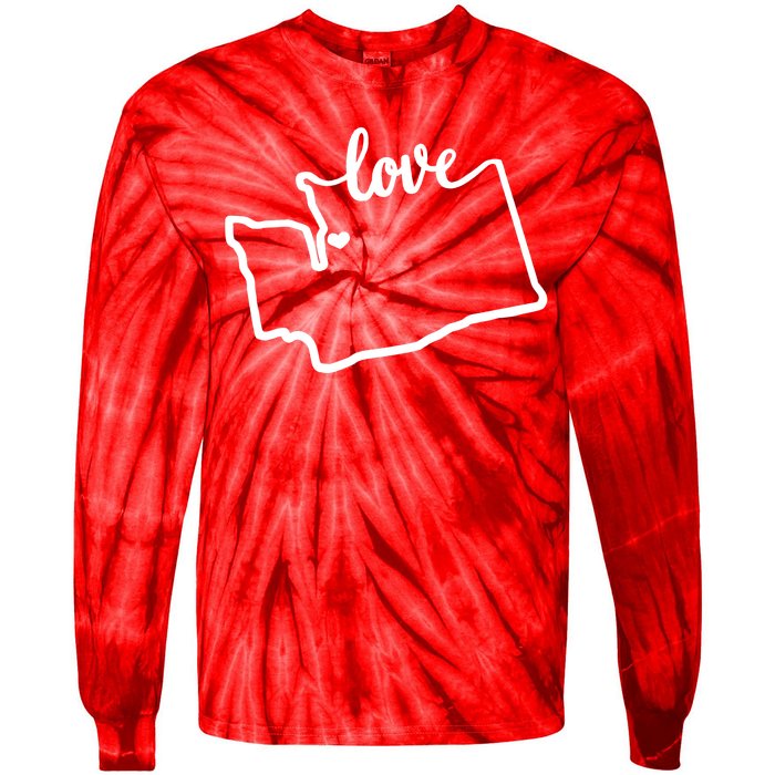 I Love Washington State Tie-Dye Long Sleeve Shirt