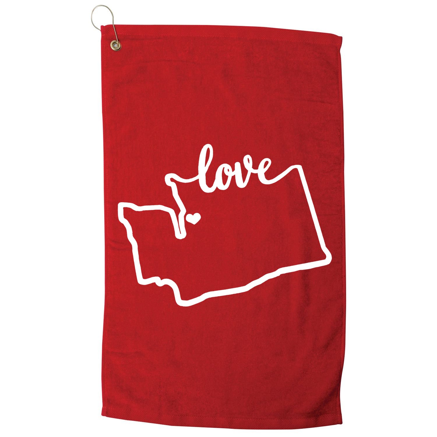 I Love Washington State Golf Towel