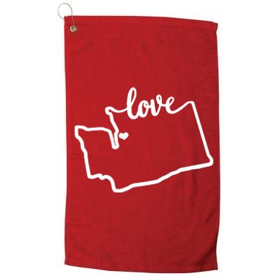 I Love Washington State Platinum Collection Golf Towel