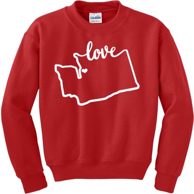 I Love Washington State Kids Sweatshirt