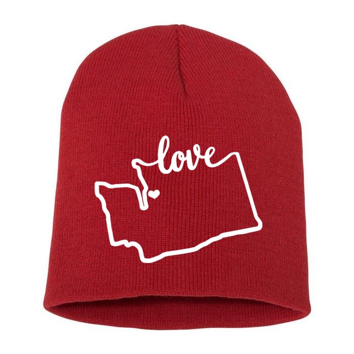 I Love Washington State Short Acrylic Beanie