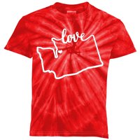 I Love Washington State Kids Tie-Dye T-Shirt