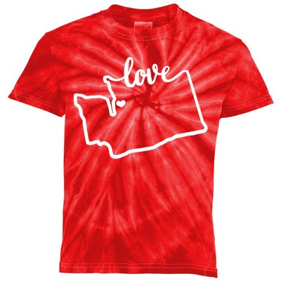 I Love Washington State Kids Tie-Dye T-Shirt