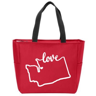 I Love Washington State Zip Tote Bag