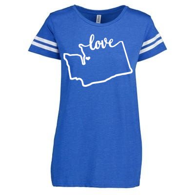 I Love Washington State Enza Ladies Jersey Football T-Shirt