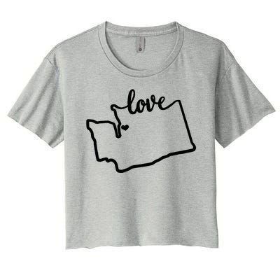 I Love Washington State Women's Crop Top Tee