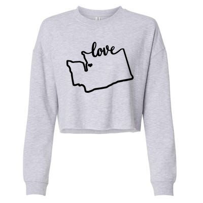 I Love Washington State Cropped Pullover Crew