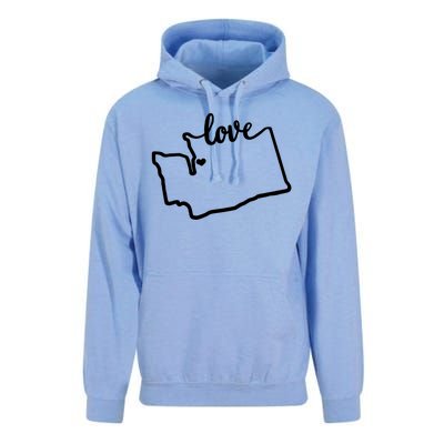 I Love Washington State Unisex Surf Hoodie