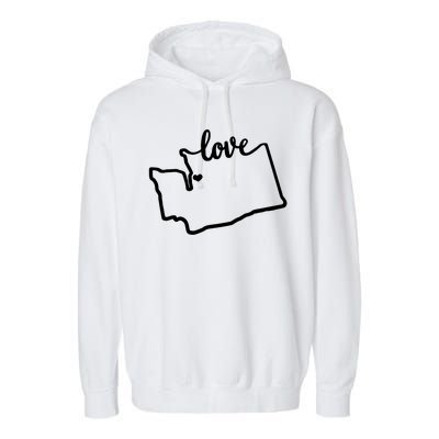 I Love Washington State Garment-Dyed Fleece Hoodie