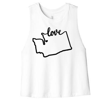 I Love Washington State Women's Racerback Cropped Tank