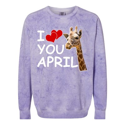 I Love You April The Giraffe Photo Colorblast Crewneck Sweatshirt