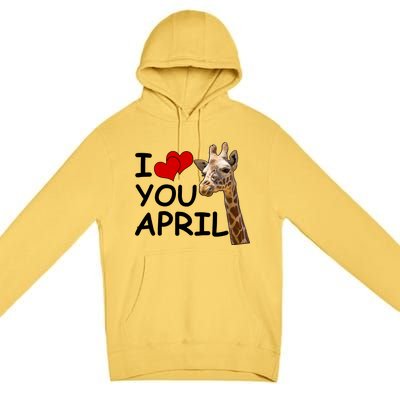 I Love You April The Giraffe Photo Premium Pullover Hoodie