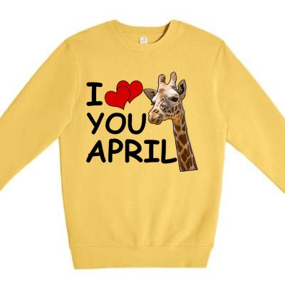 I Love You April The Giraffe Photo Premium Crewneck Sweatshirt