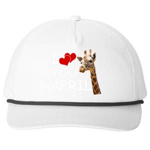 I Love You April The Giraffe Photo Snapback Five-Panel Rope Hat