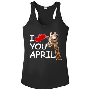 I Love You April The Giraffe Photo Ladies PosiCharge Competitor Racerback Tank