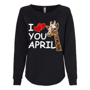 I Love You April The Giraffe Photo Womens California Wash Sweatshirt