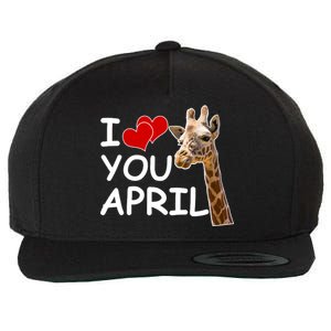 I Love You April The Giraffe Photo Wool Snapback Cap