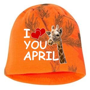 I Love You April The Giraffe Photo Kati - Camo Knit Beanie