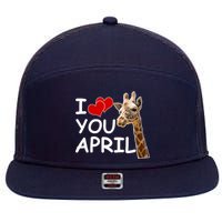 I Love You April The Giraffe Photo 7 Panel Mesh Trucker Snapback Hat