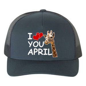 I Love You April The Giraffe Photo Yupoong Adult 5-Panel Trucker Hat