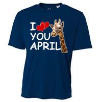 I Love You April The Giraffe Photo Cooling Performance Crew T-Shirt