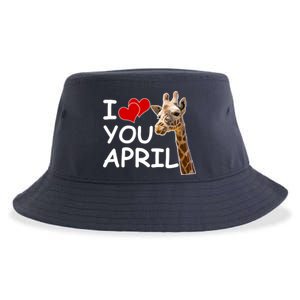 I Love You April The Giraffe Photo Sustainable Bucket Hat