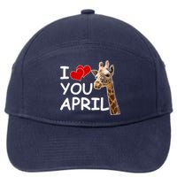 I Love You April The Giraffe Photo 7-Panel Snapback Hat