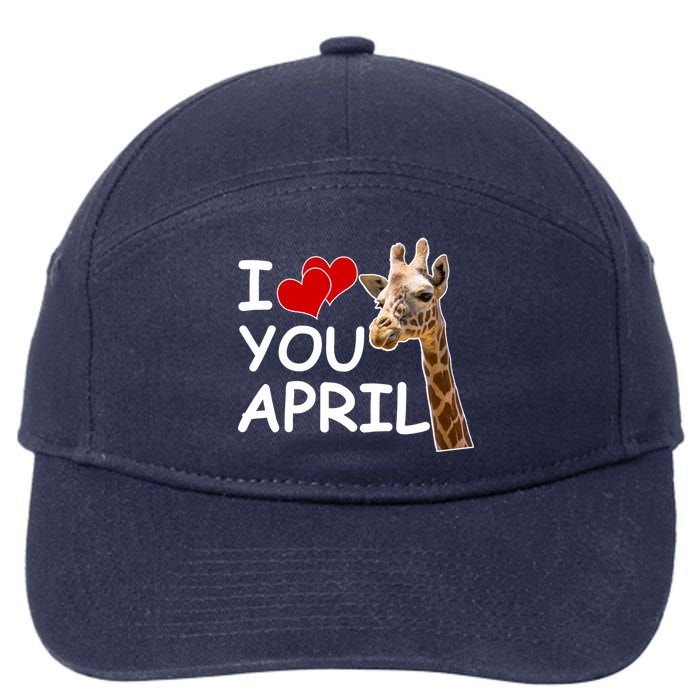 I Love You April The Giraffe Photo 7-Panel Snapback Hat