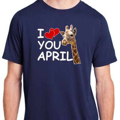 I Love You April The Giraffe Photo Adult ChromaSoft Performance T-Shirt