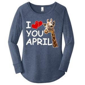 I Love You April The Giraffe Photo Women's Perfect Tri Tunic Long Sleeve Shirt