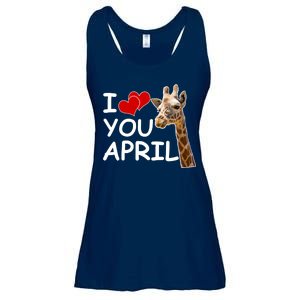 I Love You April The Giraffe Photo Ladies Essential Flowy Tank