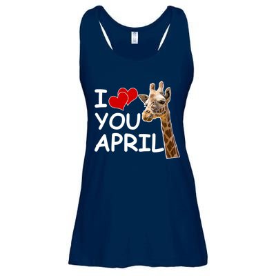 I Love You April The Giraffe Photo Ladies Essential Flowy Tank