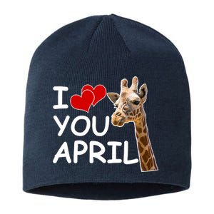 I Love You April The Giraffe Photo Sustainable Beanie