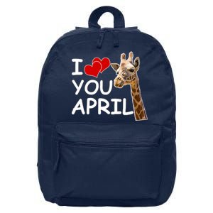 I Love You April The Giraffe Photo 16 in Basic Backpack