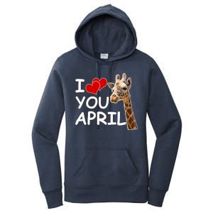 I Love You April The Giraffe Photo Women's Pullover Hoodie