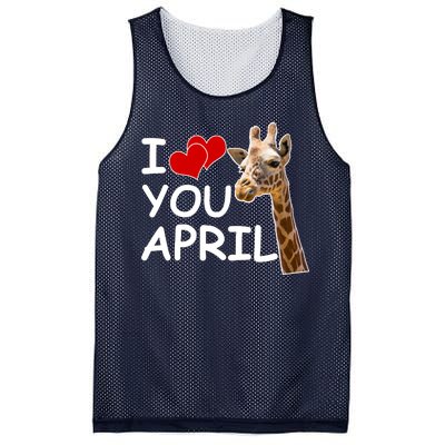 I Love You April The Giraffe Photo Mesh Reversible Basketball Jersey Tank