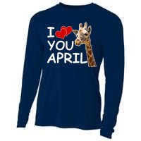 I Love You April The Giraffe Photo Cooling Performance Long Sleeve Crew