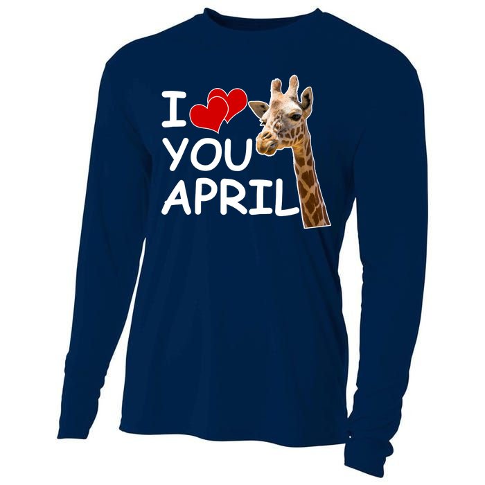 I Love You April The Giraffe Photo Cooling Performance Long Sleeve Crew