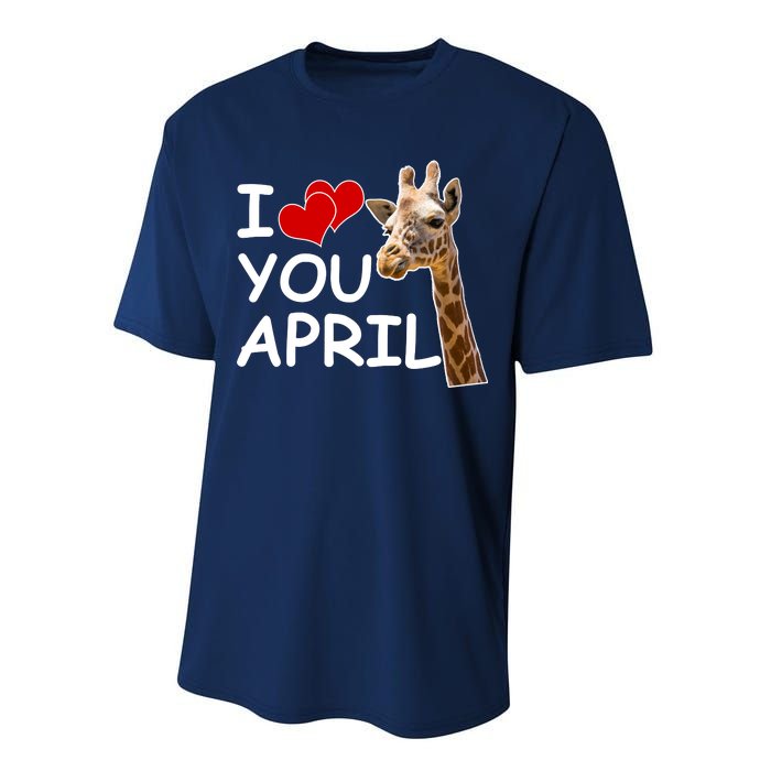 I Love You April The Giraffe Photo Performance Sprint T-Shirt