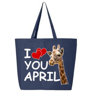 I Love You April The Giraffe Photo 25L Jumbo Tote