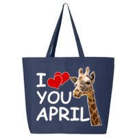 I Love You April The Giraffe Photo 25L Jumbo Tote