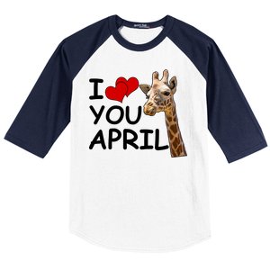 I Love You April The Giraffe Photo Baseball Sleeve Shirt