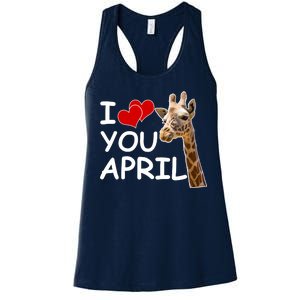 I Love You April The Giraffe Photo Women's Racerback Tank