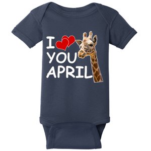 I Love You April The Giraffe Photo Baby Bodysuit