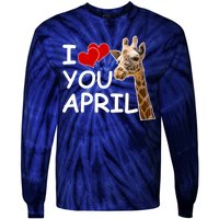 I Love You April The Giraffe Photo Tie-Dye Long Sleeve Shirt