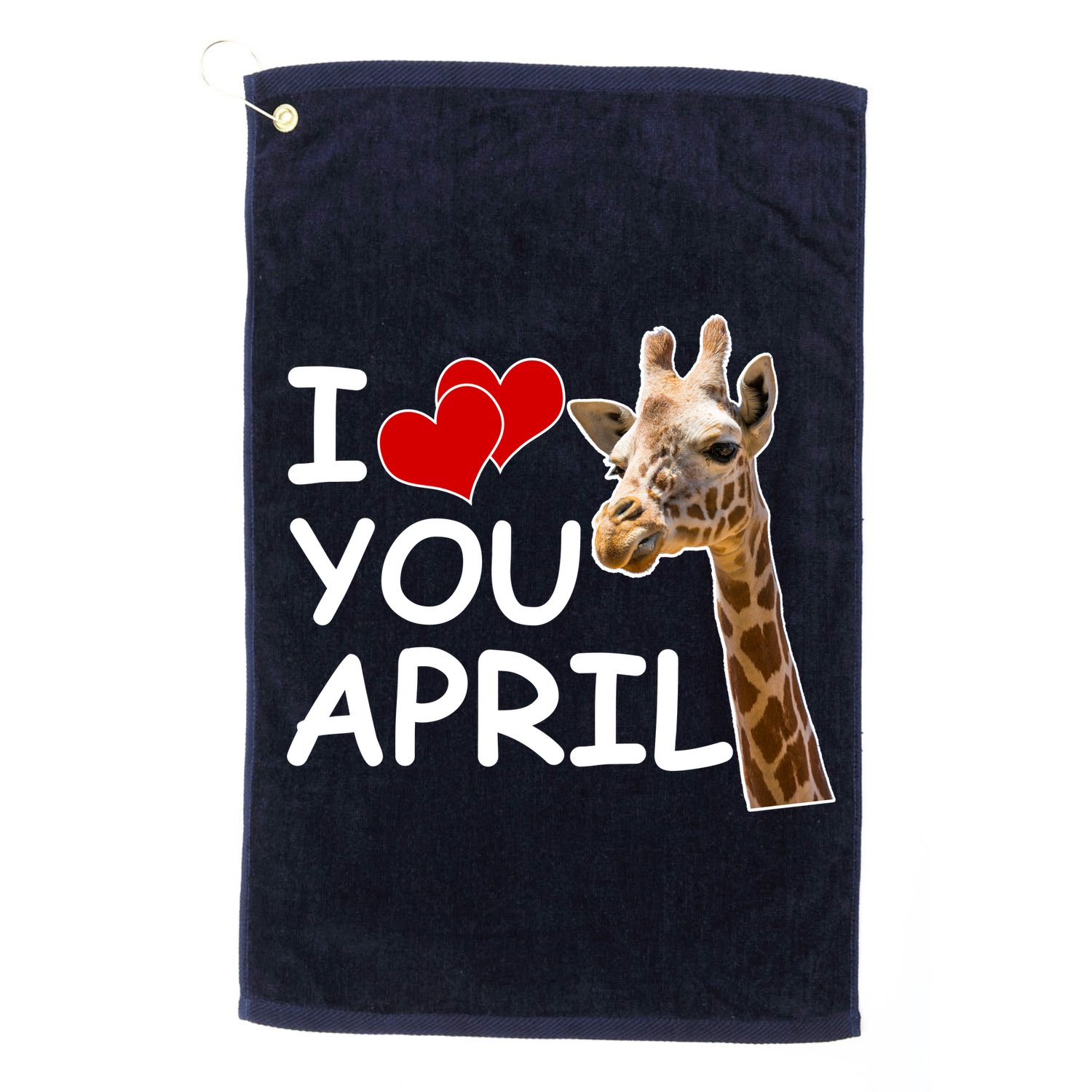 I Love You April The Giraffe Photo Golf Towel